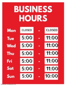Copy of Business Hours Opening Hours Flyer Made with PosterMyWall